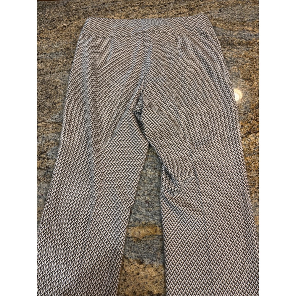 Anne Klein Brown Black Chevron Knit Pant Suit Set Blazer Trousers Professional L - Picture 15 of 16